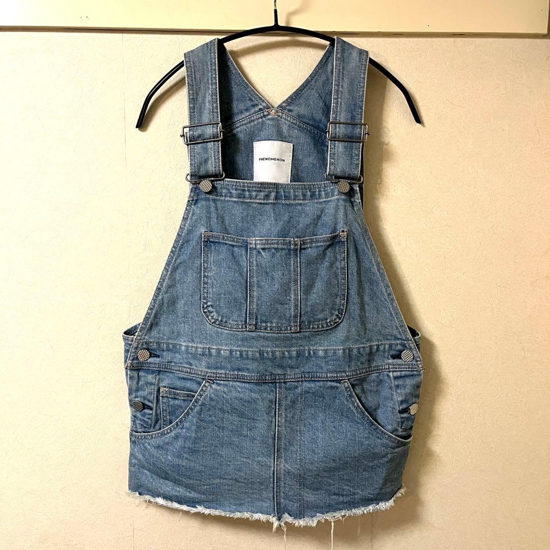 ★希少★PHENOMENON カットオブデニムベスト オーバーオール DUNGAREESオーバーオールパンツ/デニム セットアップ対応【ユニ