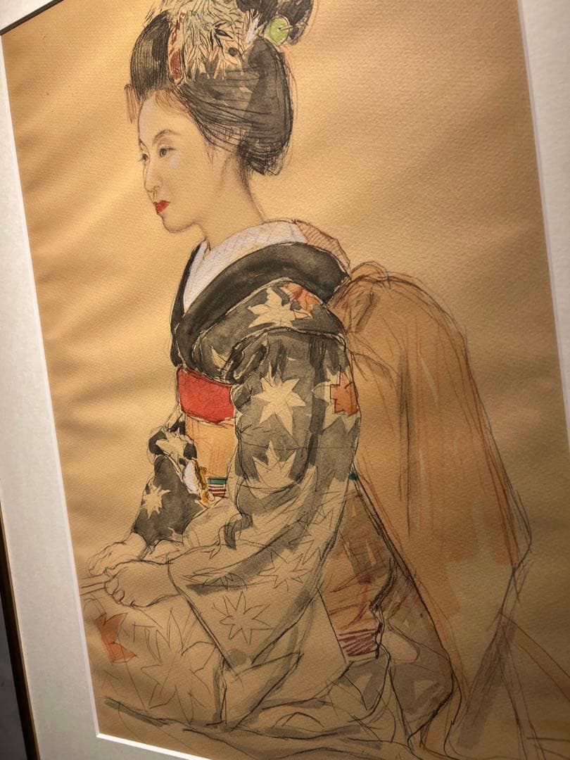 希少　宮本三郎【舞妓】1972 肉質画