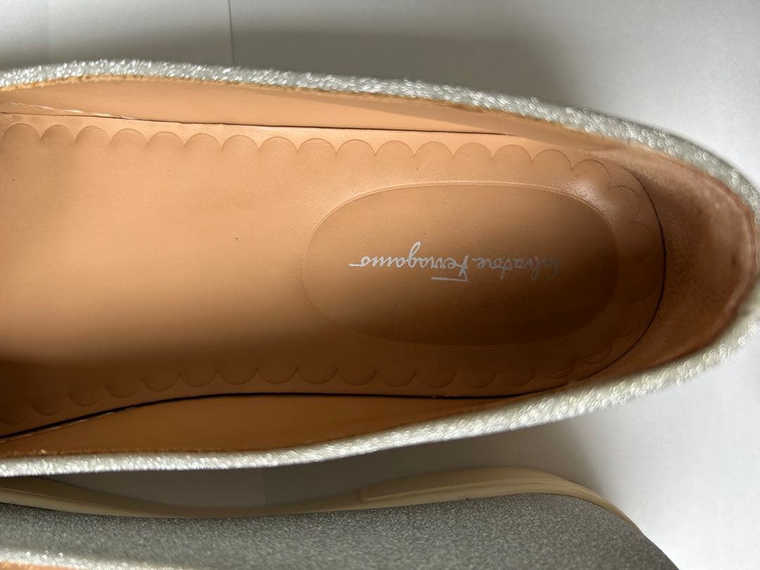 Ferragamo スニーカー ラメ シルバー 24cm 23.5cm ７D