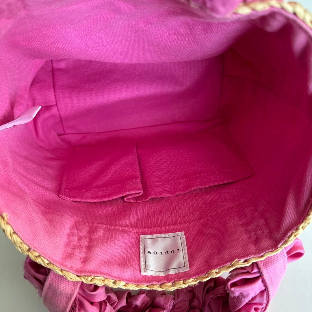 LUDLOW ラドロー グレープハンドル ラフィア かごバッグ ピンク - メルカリ