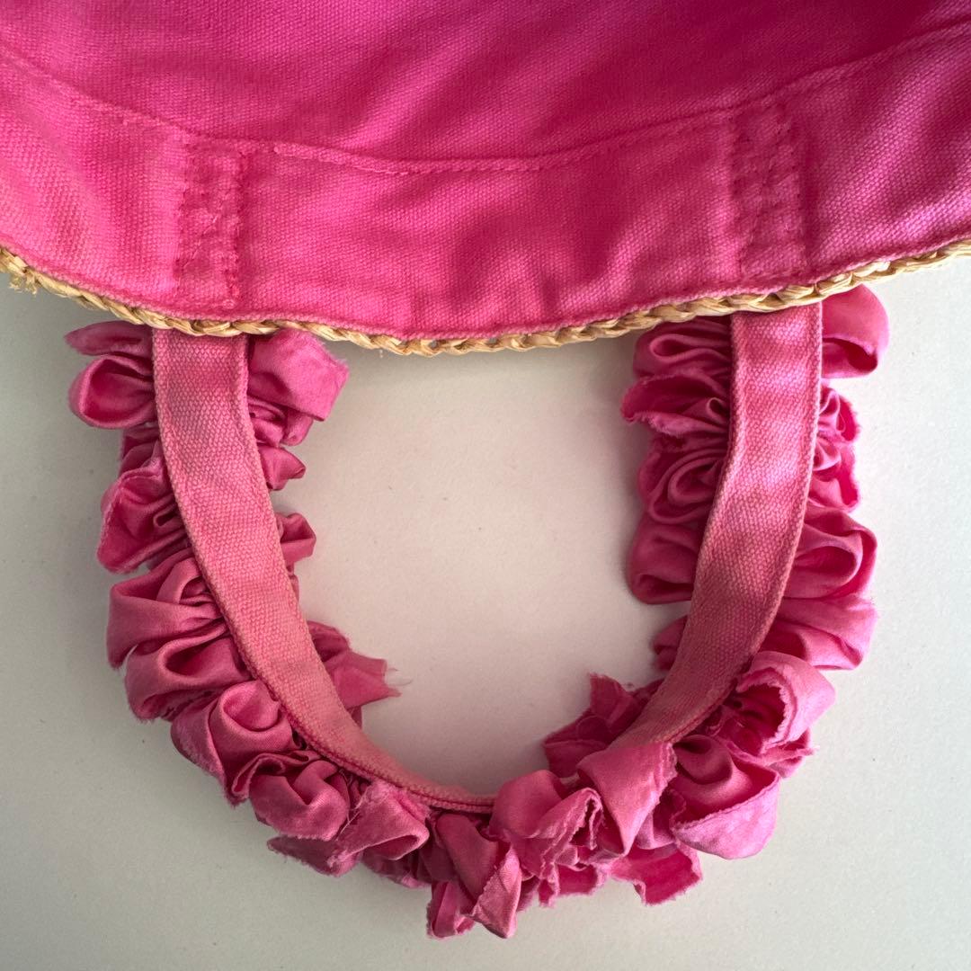 LUDLOW ラドロー グレープハンドル ラフィア かごバッグ ピンク - メルカリ