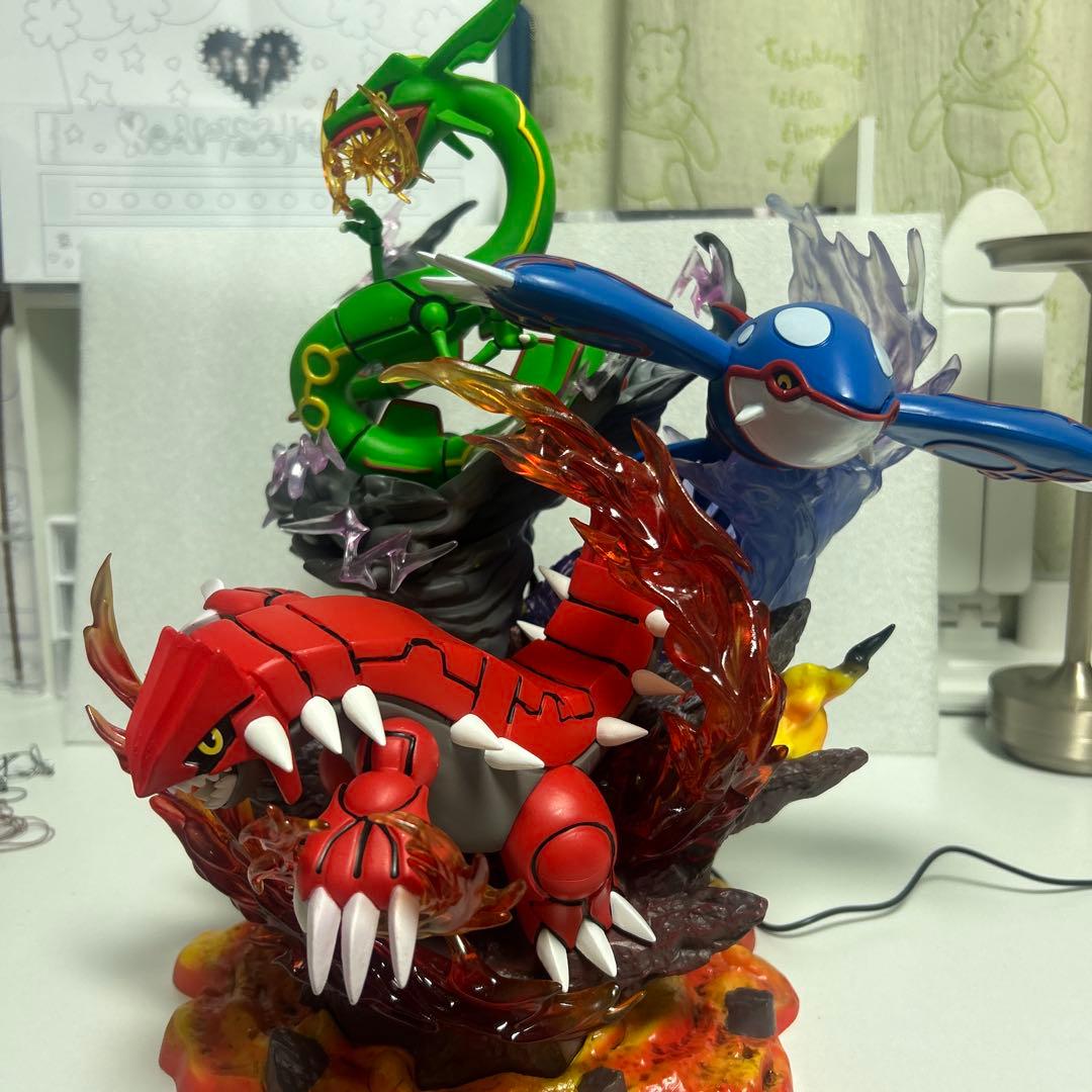 ポケモン フィギュア グラードン カイオーガ レックウザ LED付き