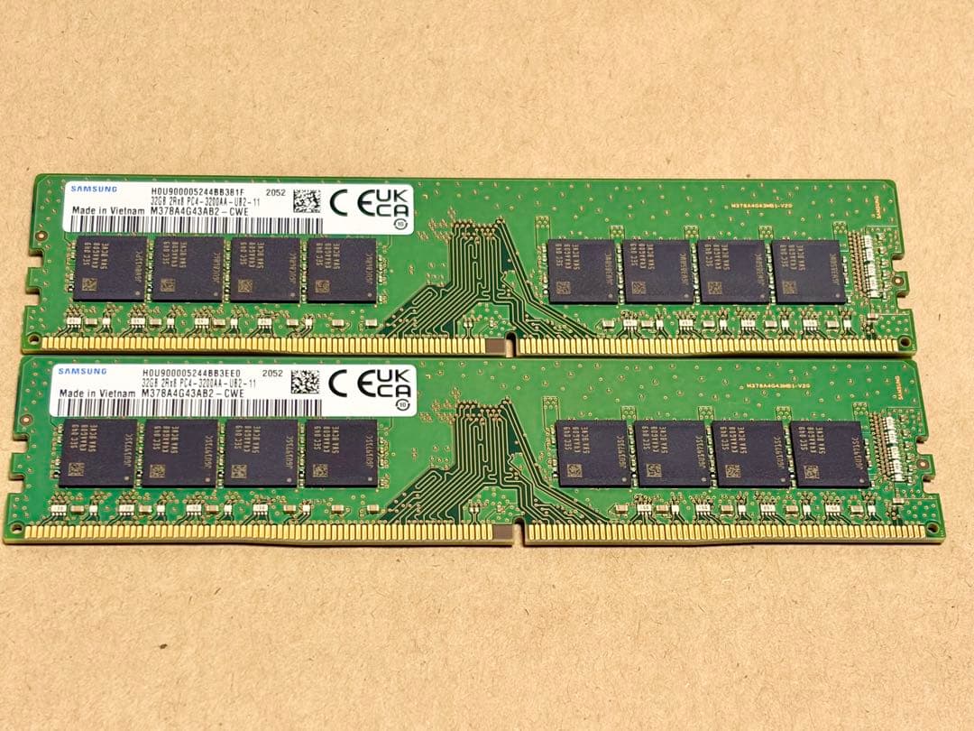 Samsung DDR4 32GB DDR4-3200 PC4 2枚 Samsung 32GB (2x16GB) DDR4 3200MHz PC4-25600 (PC4-3200AA) CL22