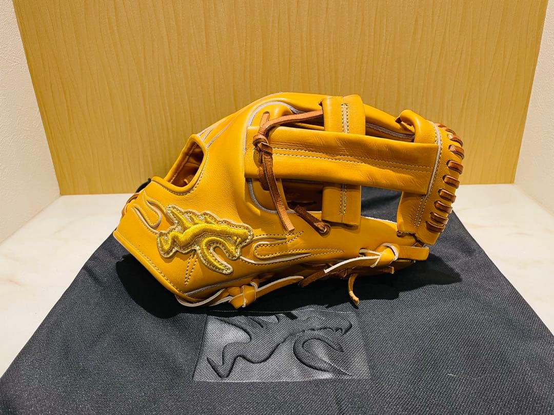 RYU 硬式グラブ KIC／遊撃〜三塁対応｜美品に近い GLOVE STUDIO RYU リュウ 硬式グラブ キップレザー 野球 グローブ 一般