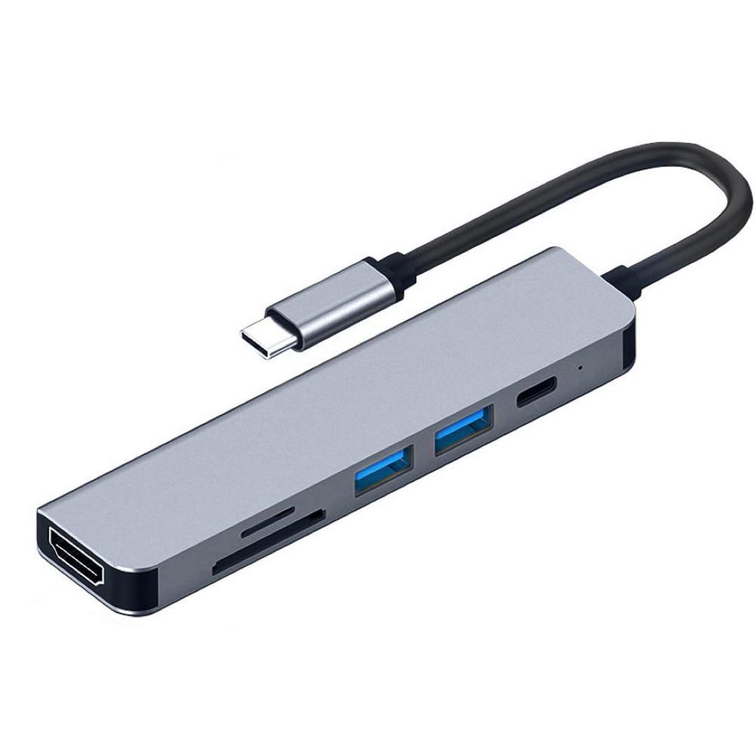 USB Cハブ 4K HDMI、VGE 6イン1 USB CマルチポートUSB Amazon.com: USB C Hub 6-in-1 Multi-Port Adapter with 4K@60Hz HDMI