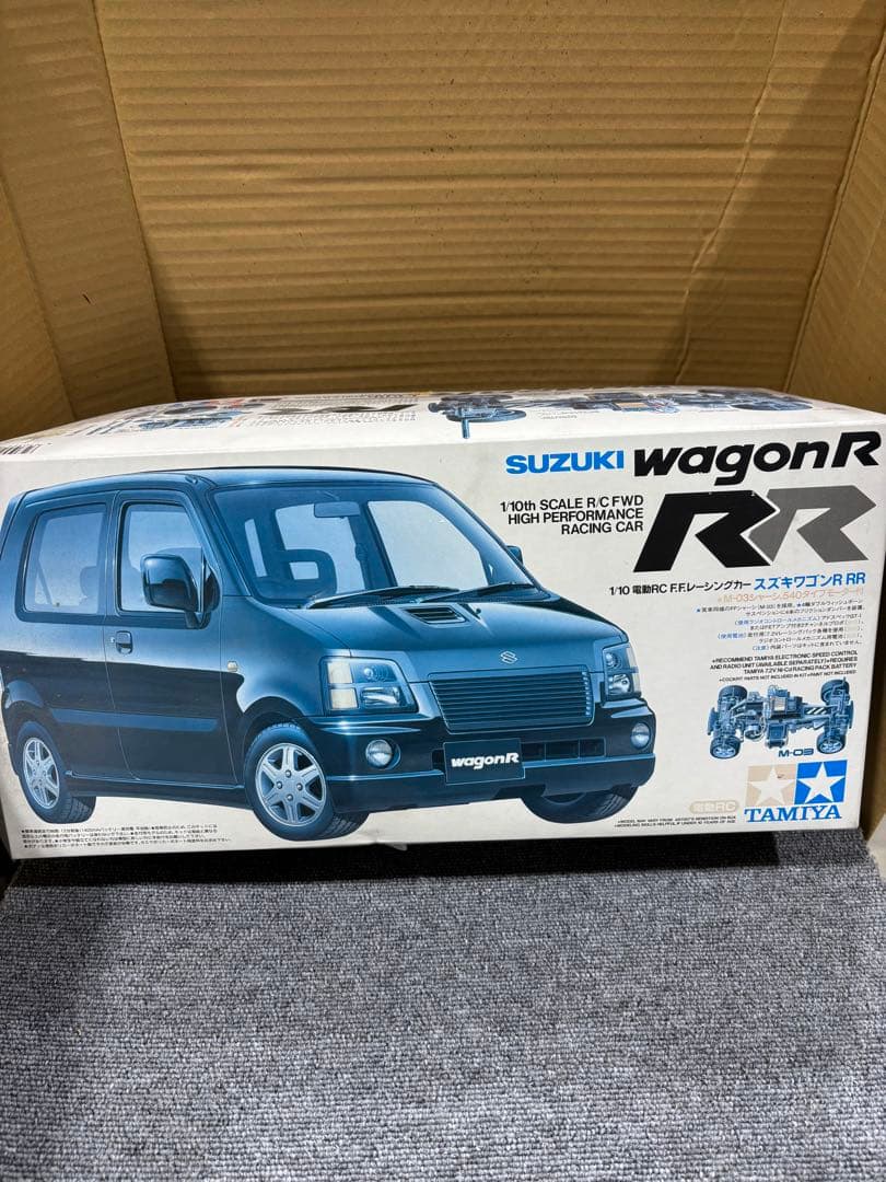 タミヤ製 1/10 電動RCカー スズキ ワゴンR RR（M-03シャーシ） タミヤ 1／10 M-03R シャーシキット(ブルーメッキバージョン)