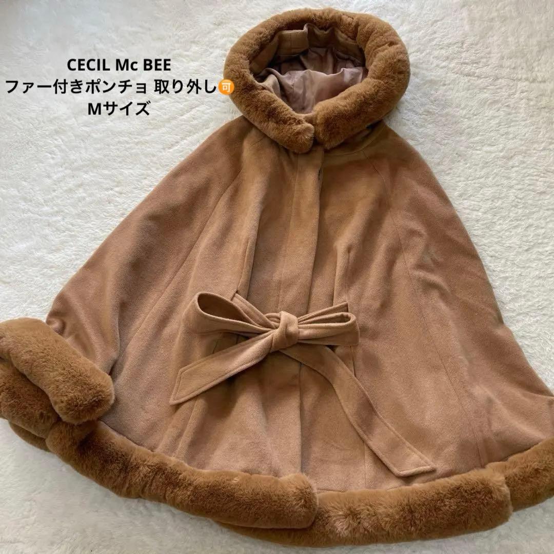 CECIL Mc BEE セシルマクビー ファー付き ポンチョ M - メルカリ