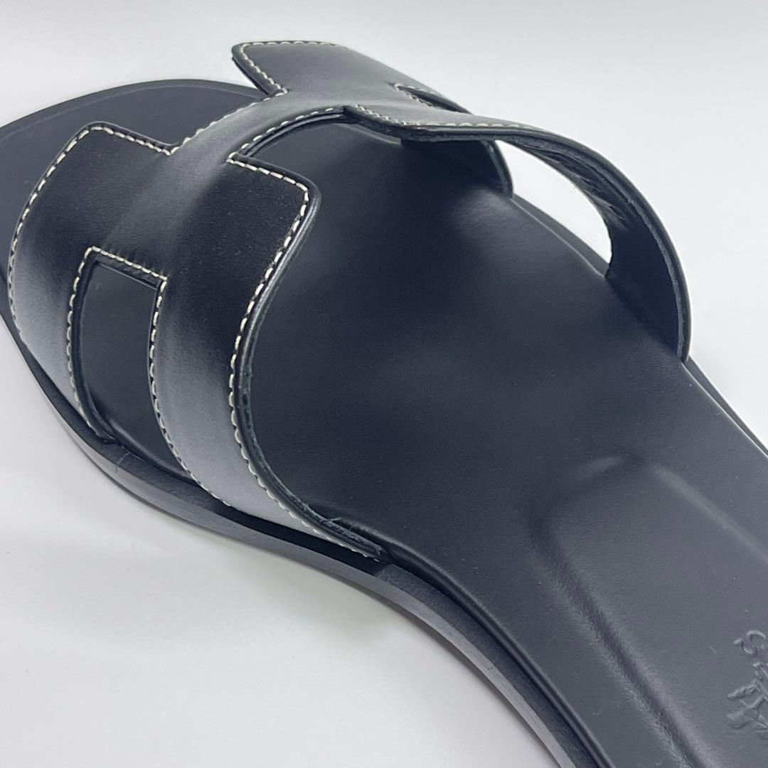 エルメス H ermes サンダル 《オラン》 38黒　新品未使用品