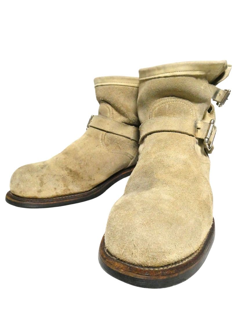 9-1/2E！ベージュスエード！ショートエンジニア！チペワ91070スエード