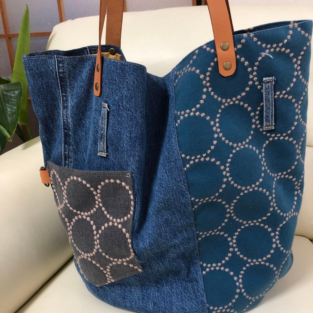 ミナペルホネン ＊ハンドメイド　Poco bag 《タンバリン》リメイクデニム