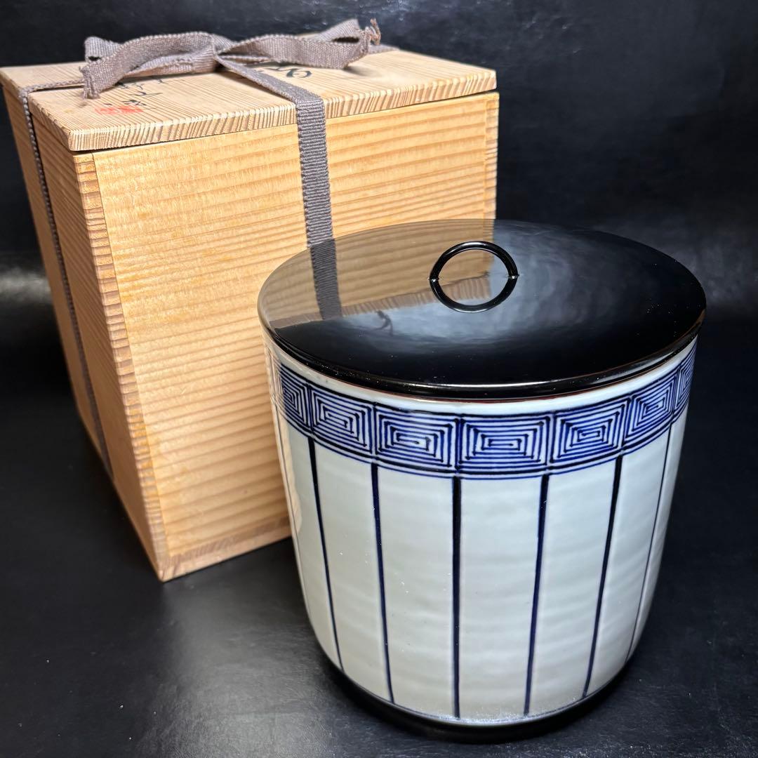 ☆茶道具/陶磁器！染付 桶側 水指！『平安 静山』造！共箱！☆ - メルカリ