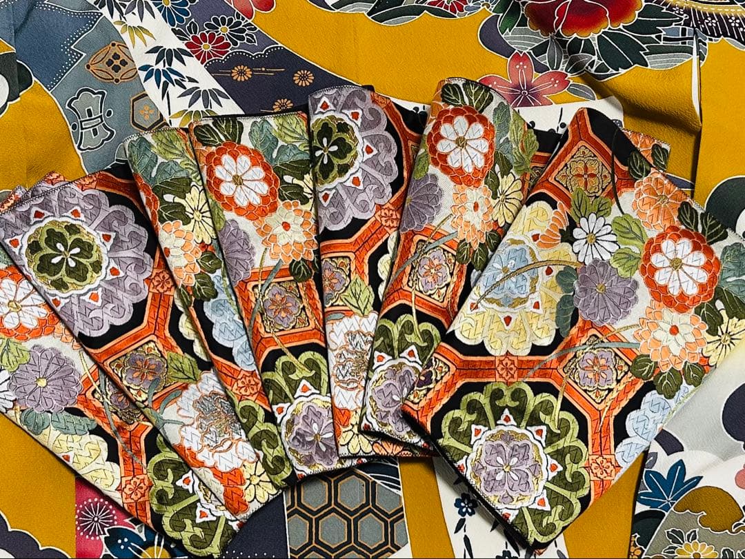 新品 最高級本振袖 京紅型巨匠宮崎良次先生作品 振袖用高級唐織袋帯