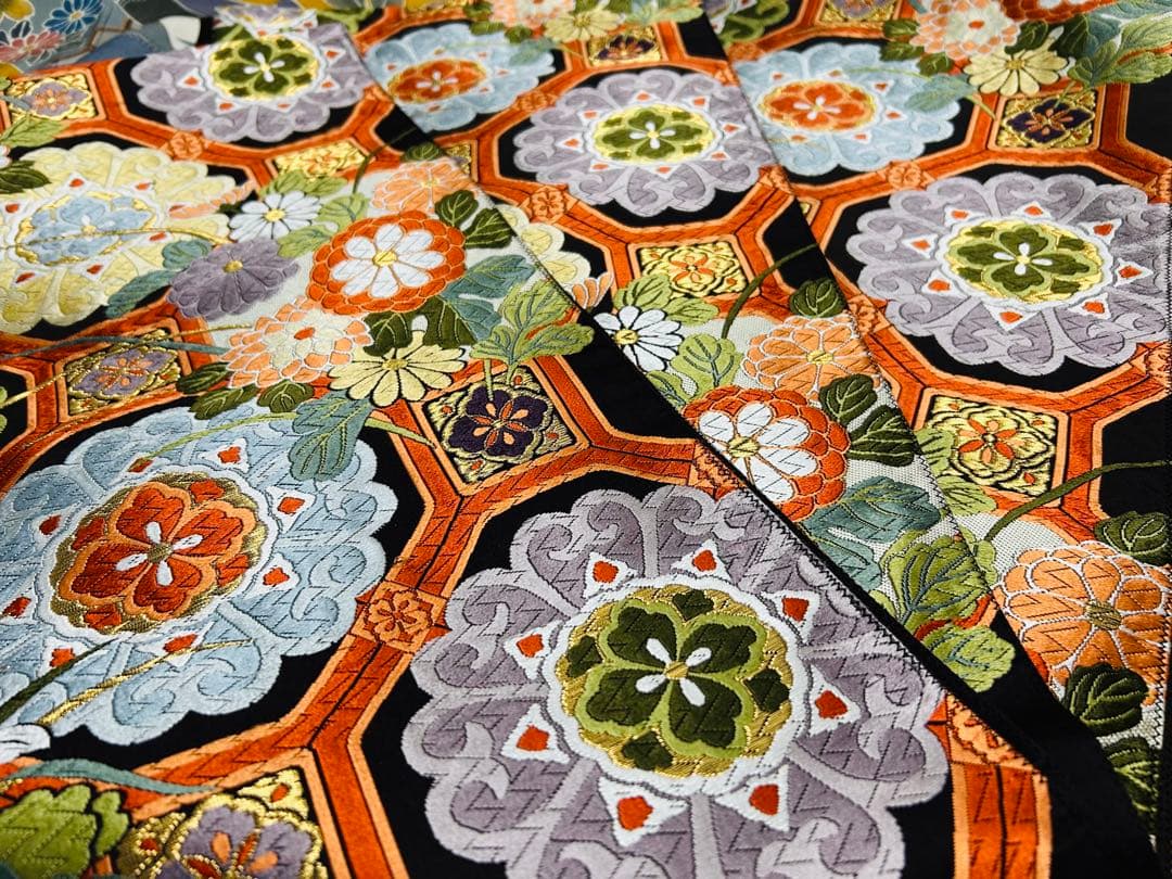 新品 最高級本振袖 京紅型巨匠宮崎良次先生作品 振袖用高級唐織袋帯