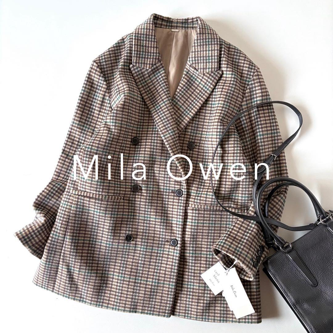 新品♡　ミラオーウェン　カシミヤアンゴラ混　テーラードダブルジャケットコート Mila Owen（ミラオーウェン）の「テーラードダブルコートジャケット