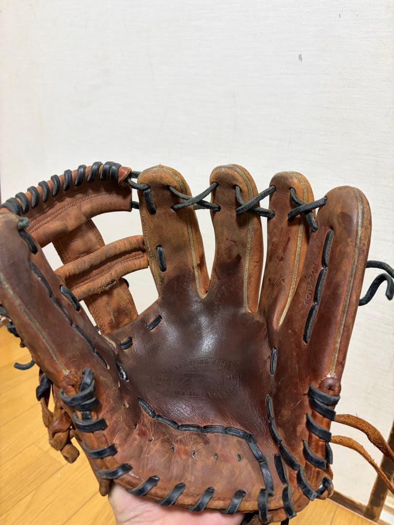 ミツワタイガー軟式内野手グローブコユニ使用 美津和タイガー（MITSUWA TIGER） 【全紐交換済み 】 ミツワタイガー