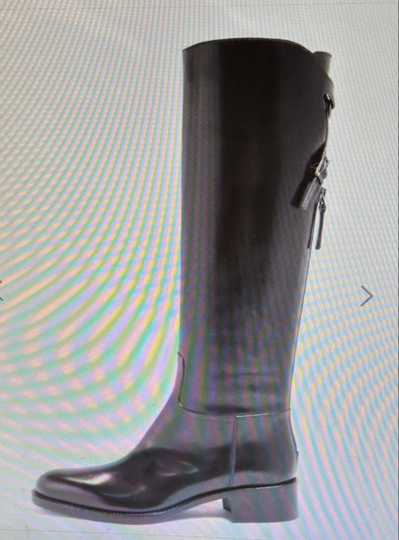 #PARTRE サルトルロングブーツ　黒　38 サルトル SARTORE ラウンドトウチャンキーヒールロングブーツ