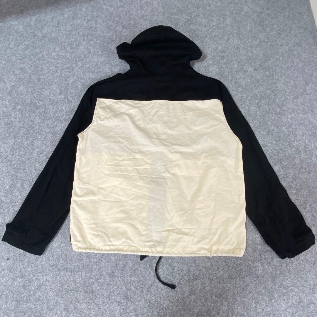 Y487 ナイロンジャケット フード付き 黒とベージュ - メルカリ