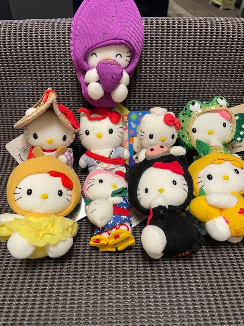 九州限定 ご当地 ハローキティ ぬいぐるみ 9体セット 送料無料 Q-FLA ハローキティ ブーケ ぬいぐるみ 9本 SNRO-02 kb048