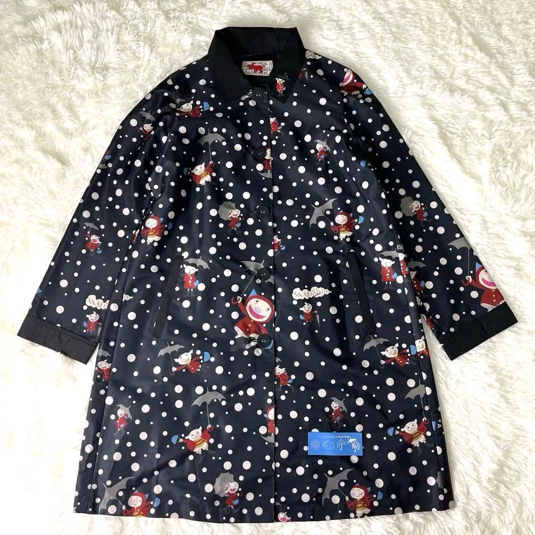 美品✨アルベロベロ　レインコート　ブラック　ぶたさん　総柄　刺繍 ALBEROBELLO 【10％OFF SALE】アルベロベロ(Alberobello)オレボレブラ