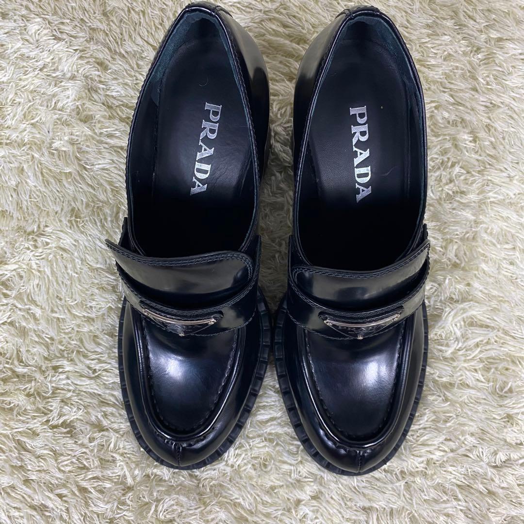 永野芽郁着用】PRADA チョコレートブラッシュドレザー ハイヒール