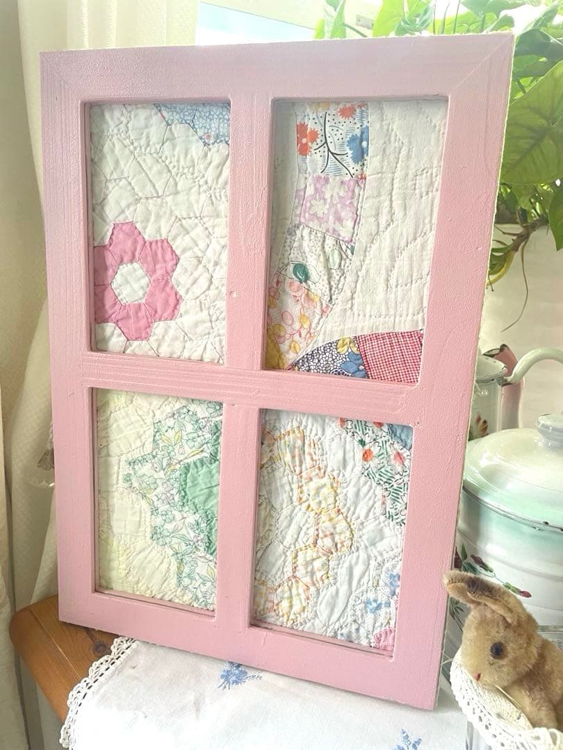 まろ様確認用になります。アンティークキルト窓枠フレームリバーシブル·͜· ♡ まろ様確認用になります。アンティークキルト窓枠フレームリバーシブル