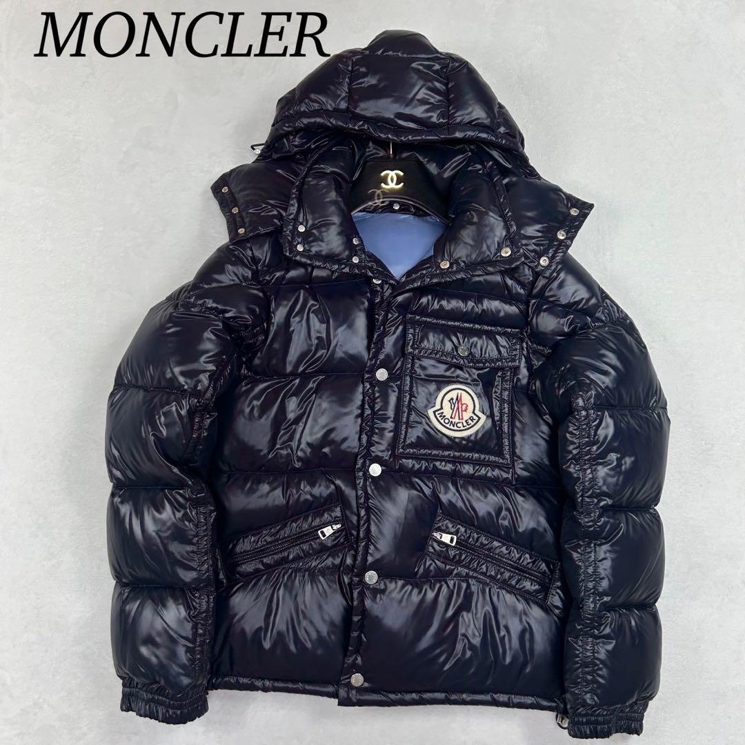 I227 新品未使用 S モンクレール ダウンジャケット ネイビー メンズ