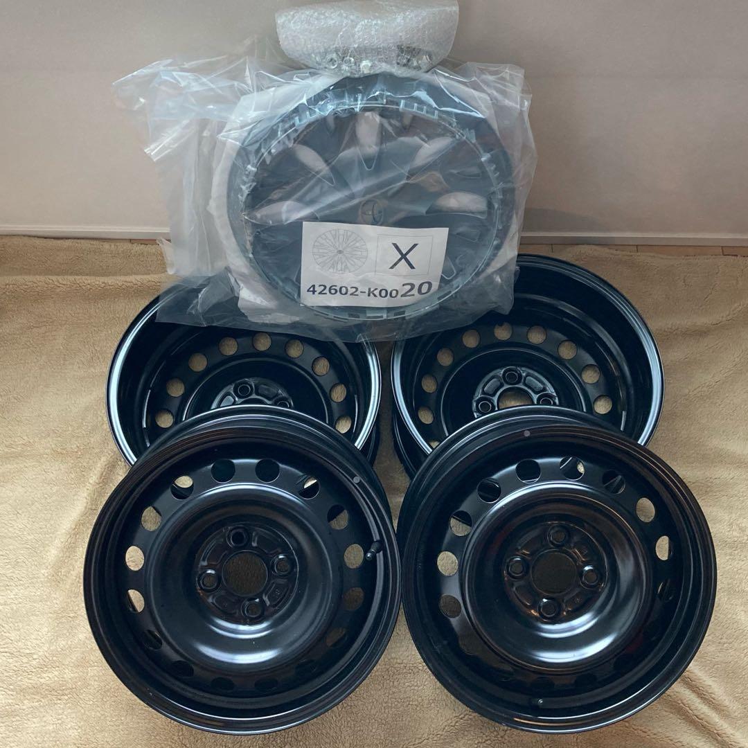 15インチ　新品ホイール4本セット カバー付 HOT STUFF（ホットスタッフ） 15インチ 4穴 100 4.5J マッドクロス