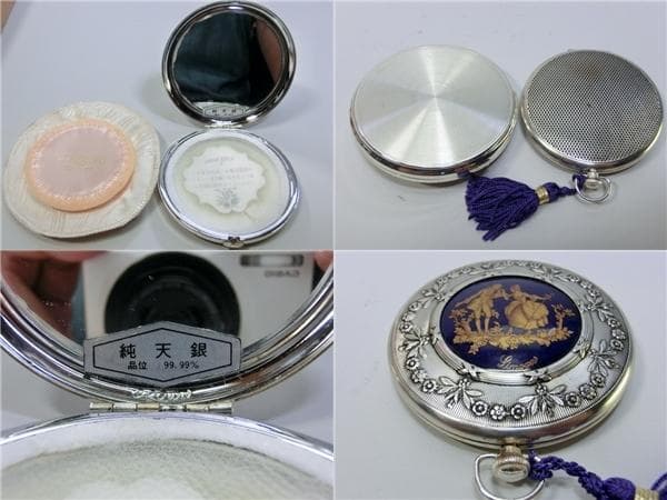 コンパクト□女カメオ純天銀 99.97％ 彫刻 CROWN Limagos 化粧 - メルカリ