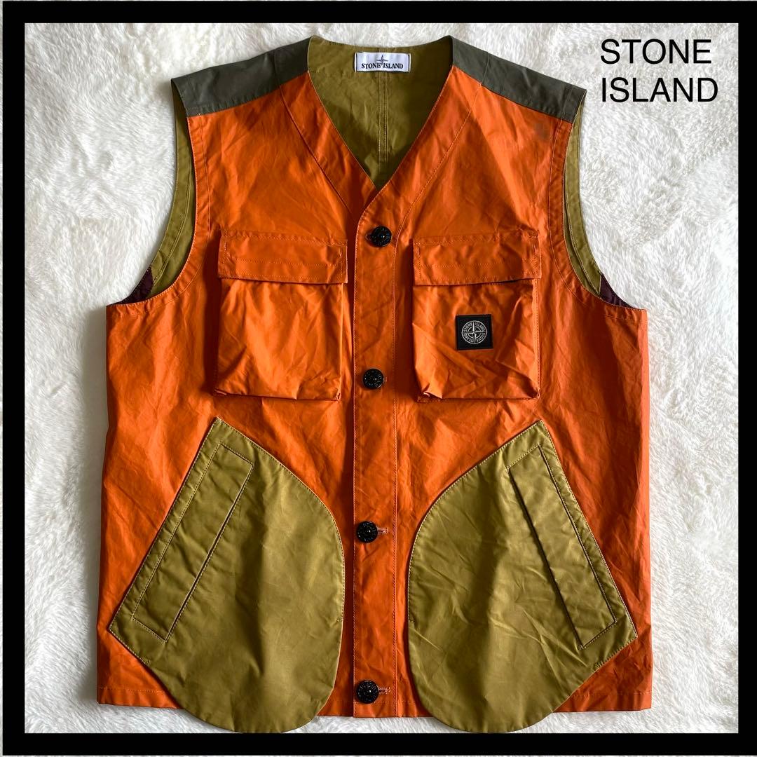 STONE  ストーンアイランド ベスト マルチカラー バイカラー ダウンベスト メンズ STONE ISLAND(ストーンアイランド) - ブランド