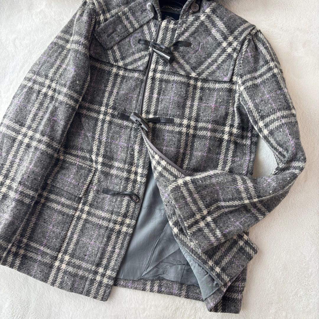 美品 Burberry バーバリー ダッフルコート ツイード ノバチェック