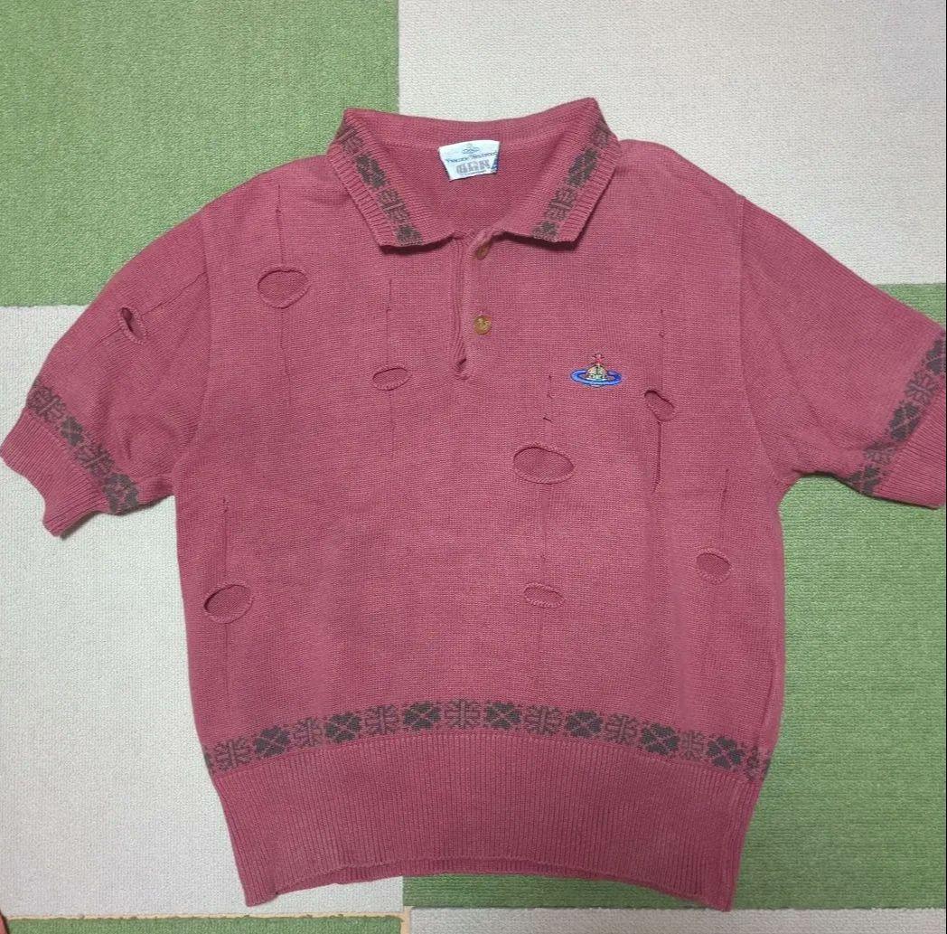 Vivienne Westwood　90sコレクション　コットンニットポロ Vivienne Westwood（ヴィヴィアンウエストウッド）の「ｺｯﾄﾝ畦ﾆｯﾄﾎﾟﾛ