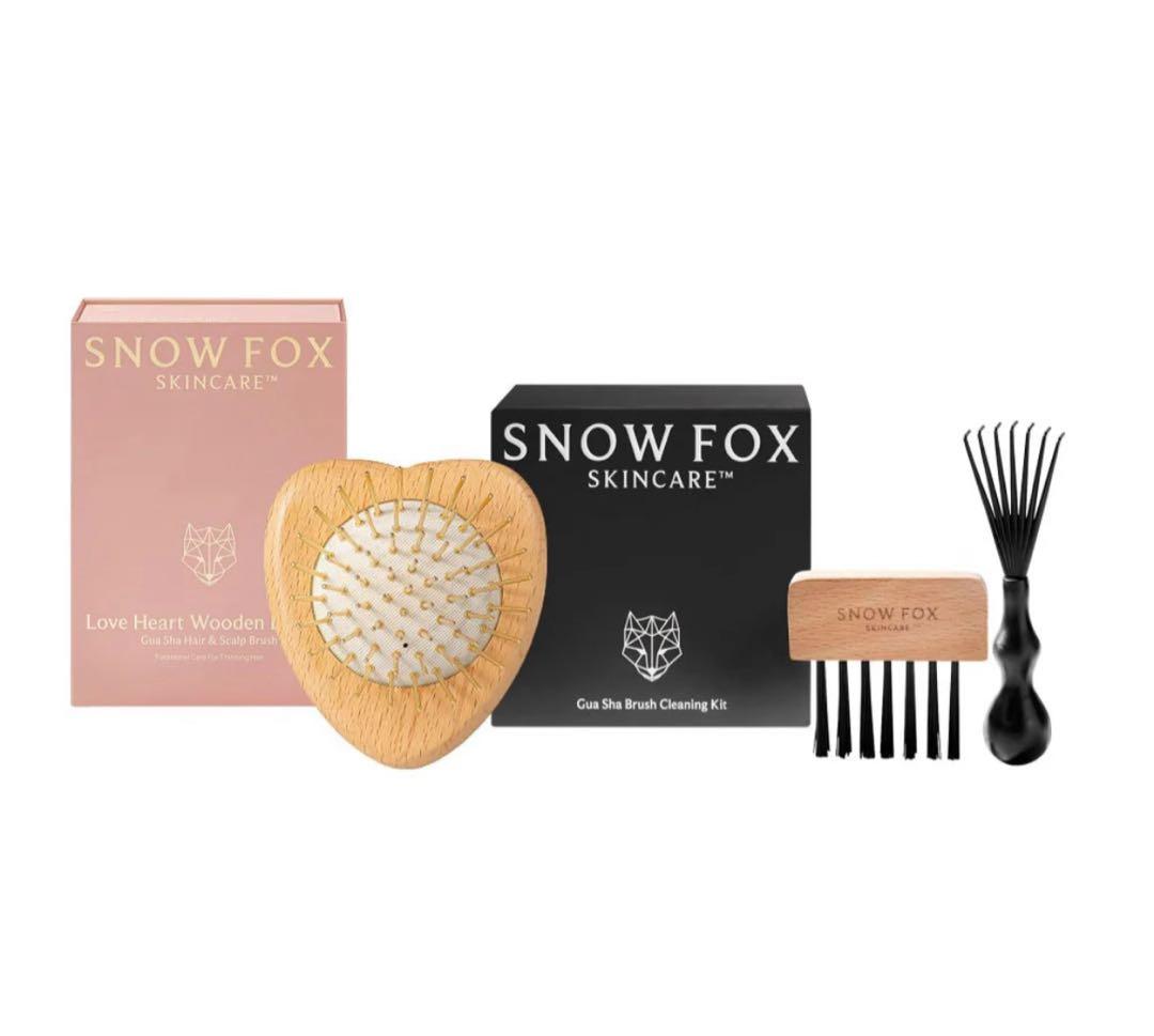 SNOW FOX カッサ ウッド ミニハート ヘアブラシセット