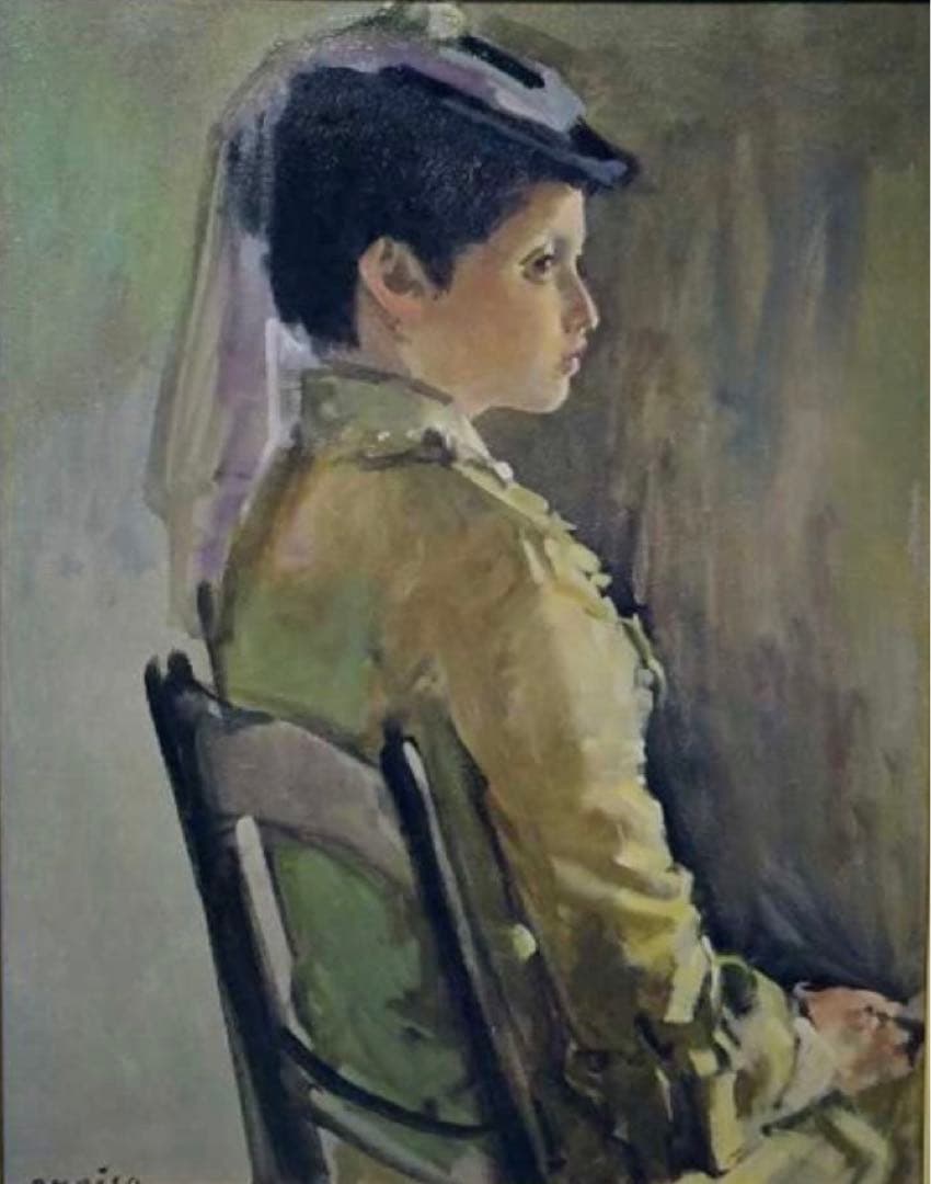 ⭕*️様 最終値下げ/小磯良平『帽子の女』油彩画 (人物画) 複製画 / F3