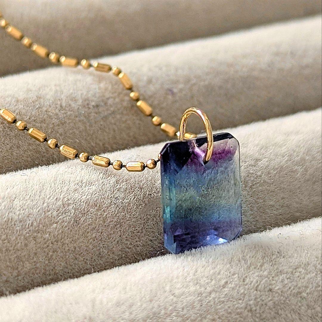 ♢ミリココ♢K18 パーティカラーフローライト 4.53ct チャーム