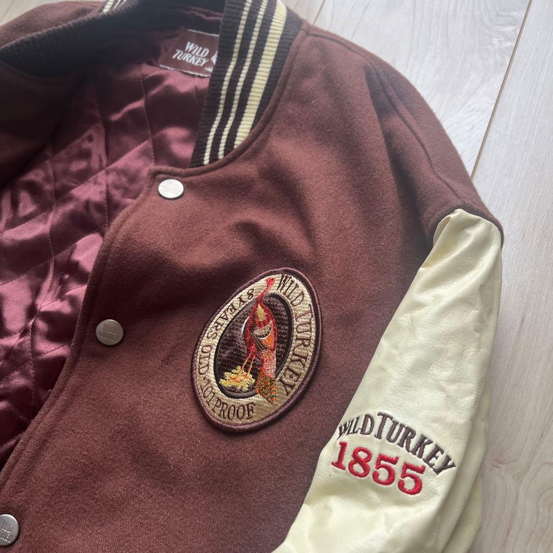 非売品】WILD TURKEY ワイルドターキー スタジャン 刺繍 バックロゴ