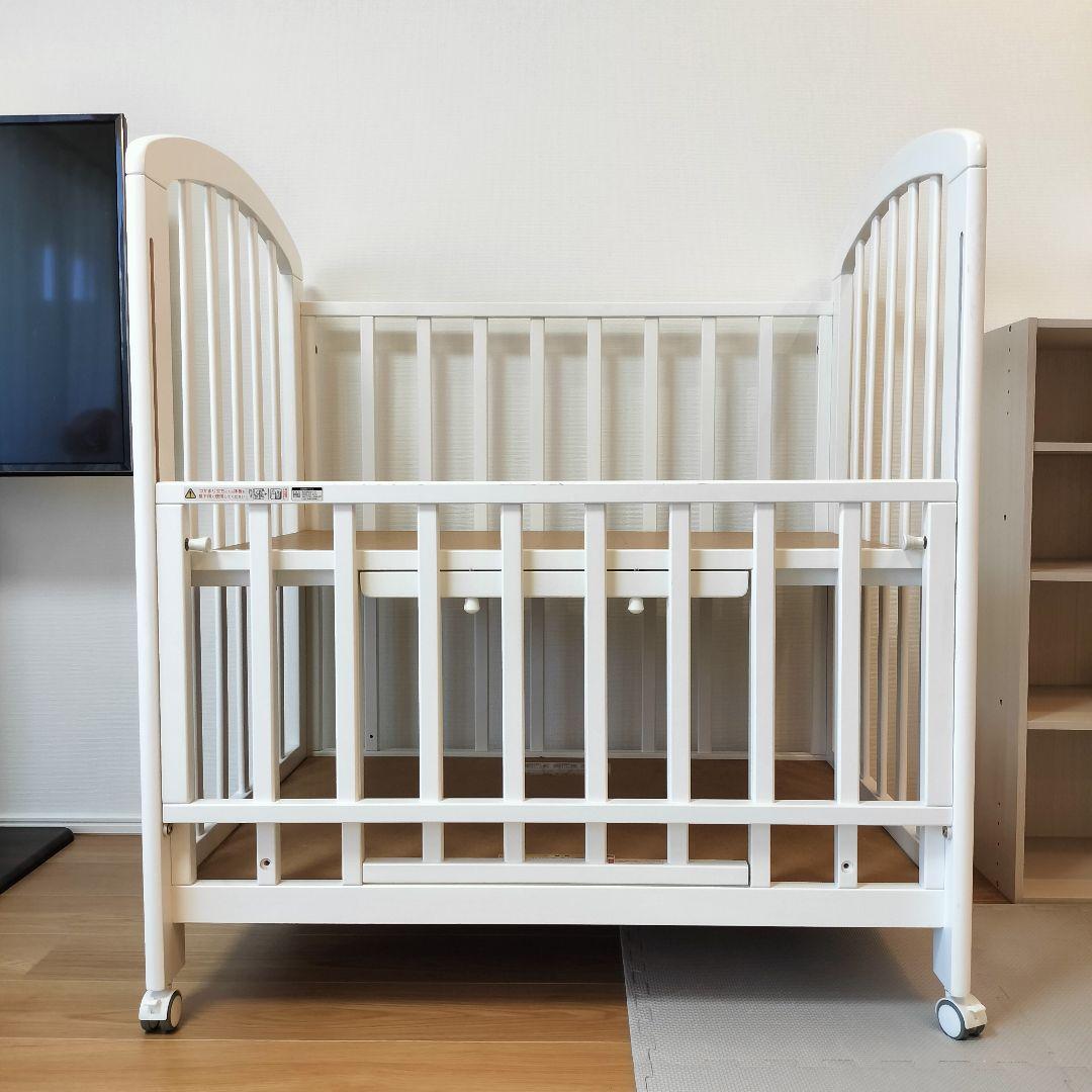 ☆送料込☆ミニベビーベッド/カトージ 日本製 折りたたみミニベビーベッド ハイタイプ （ナチュラル