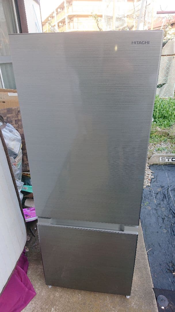 HITACHI 2021年製 2ドア冷蔵庫 メタリックシルバー 154L RL-154JA-S 冷蔵庫 RLシリーズ プラチナシルバー [154L /2ドア /右開き