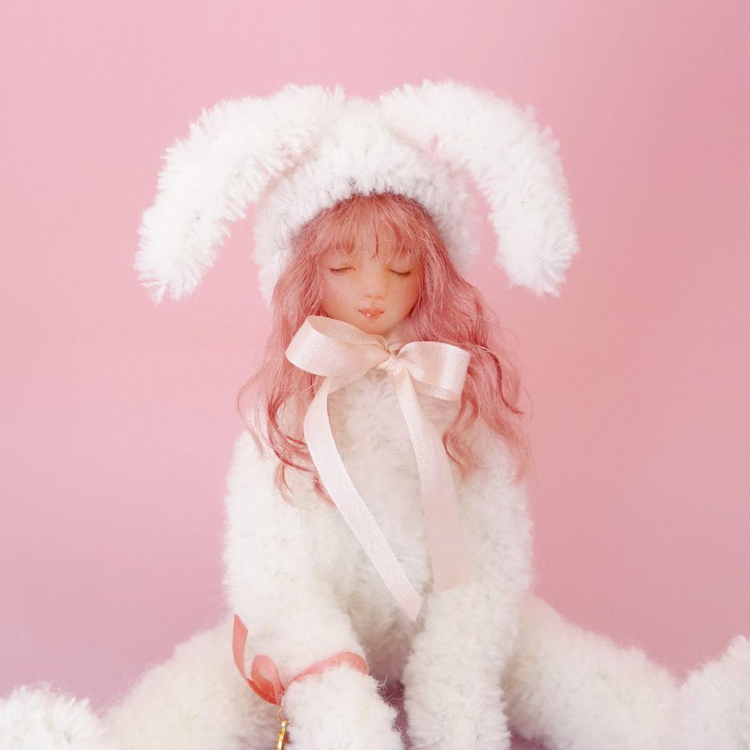 ■うさぎ着ぐるみドール■ アートドール 創作人形 樹脂粘土 ハンドメイド アートドール ☆ 闇兎 ☆ うさぎ ☆ ぬいぐるみ ☆ 創作人形 ☆ 266