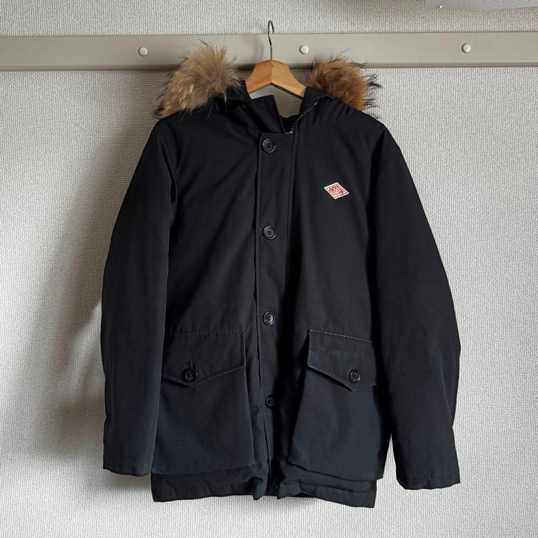 DANTON ダントン ブラック ファー付きダウンジャケット 38 Danton（ダントン） ダントン/ファー付 ダウンジャケット ブラック