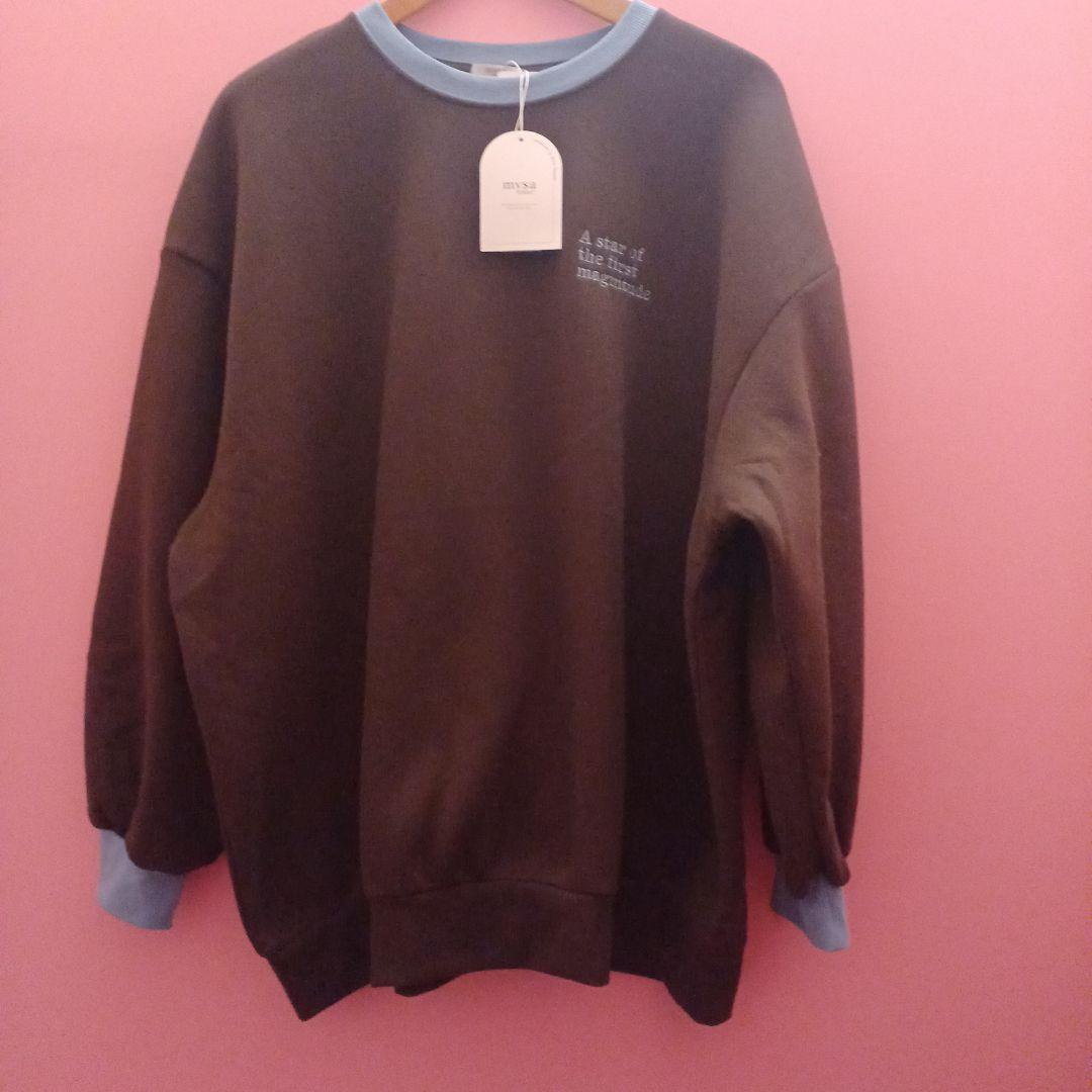 新品】しまむら田中里奈mysa裏起毛配色トレーナー4Lサイズブラウン