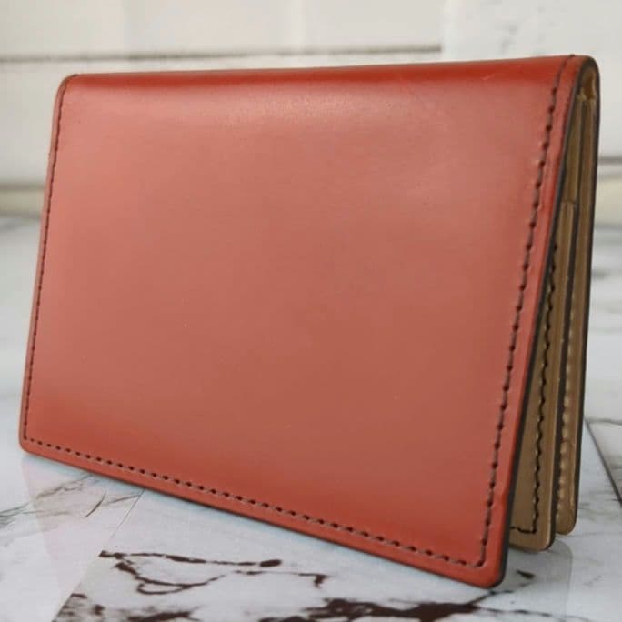 【未使用級】ココマイスター☆コードバン　カードケース　名刺入れ　レッド 未使用級】ココマイスター☆コードバン カードケース 名刺入れ レッド