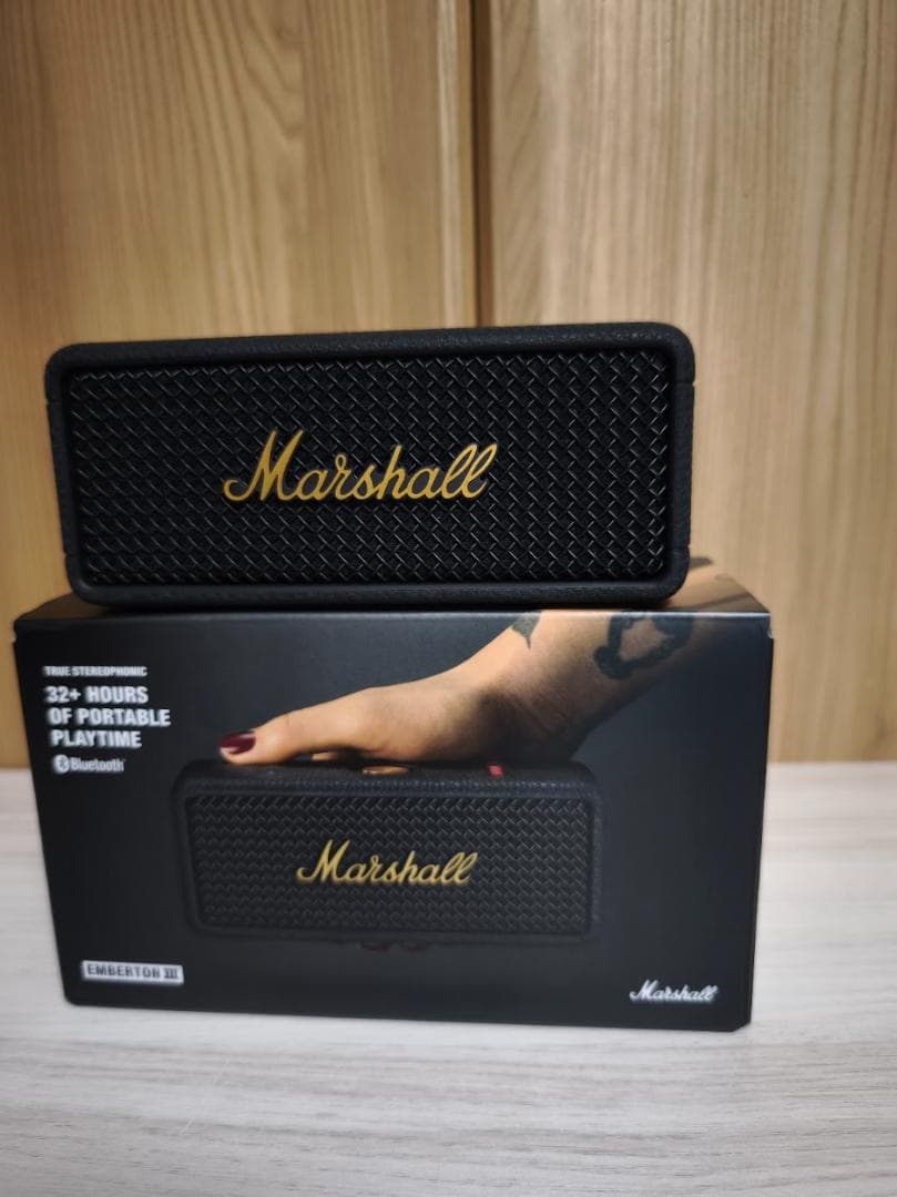 音質抜群！【正規品】Marshall Emberton Ⅲ ブラック ブルートゥーススピーカー Emberton III Black and Brass ブラック