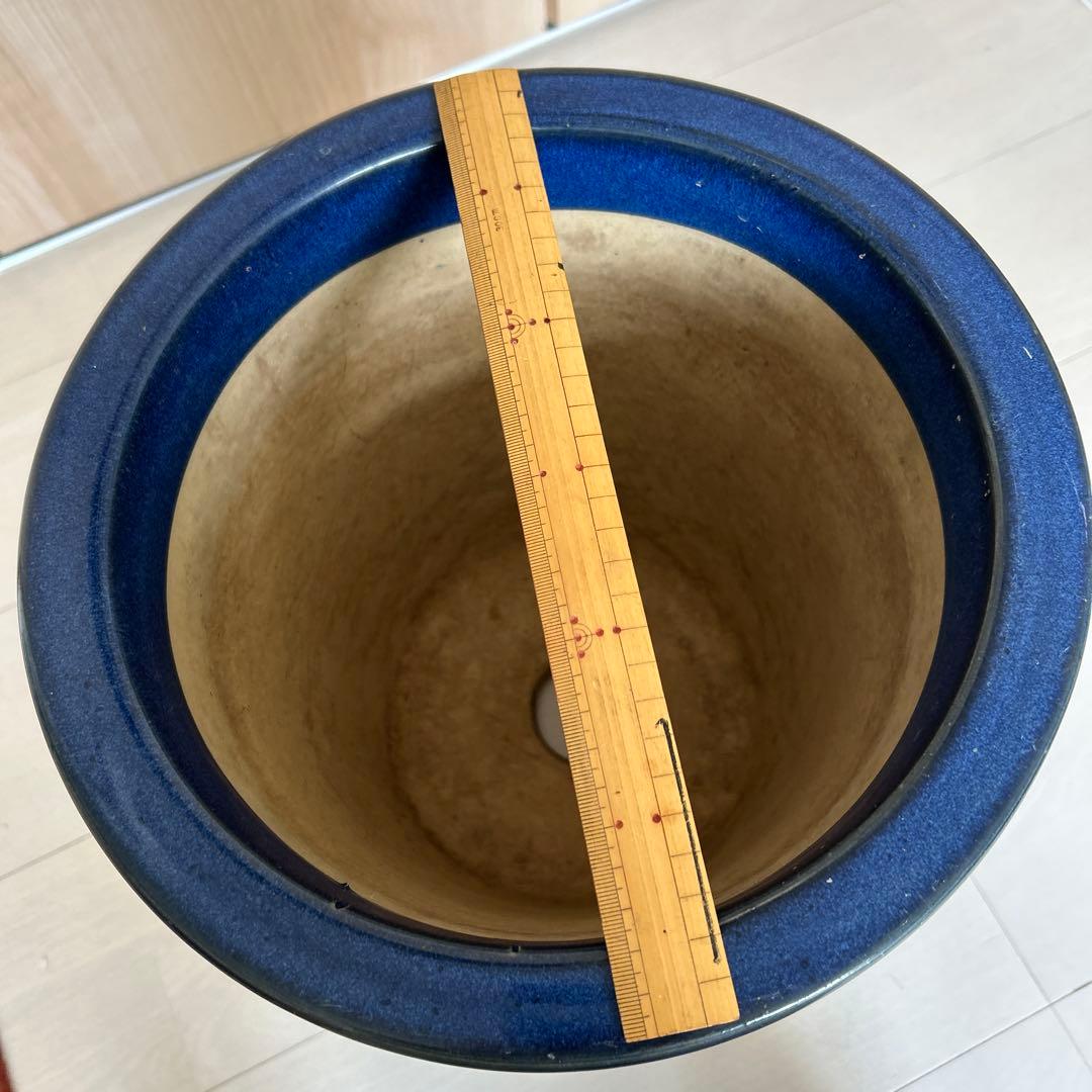 大型植木鉢 盆栽 陶器 ブルー - メルカリ
