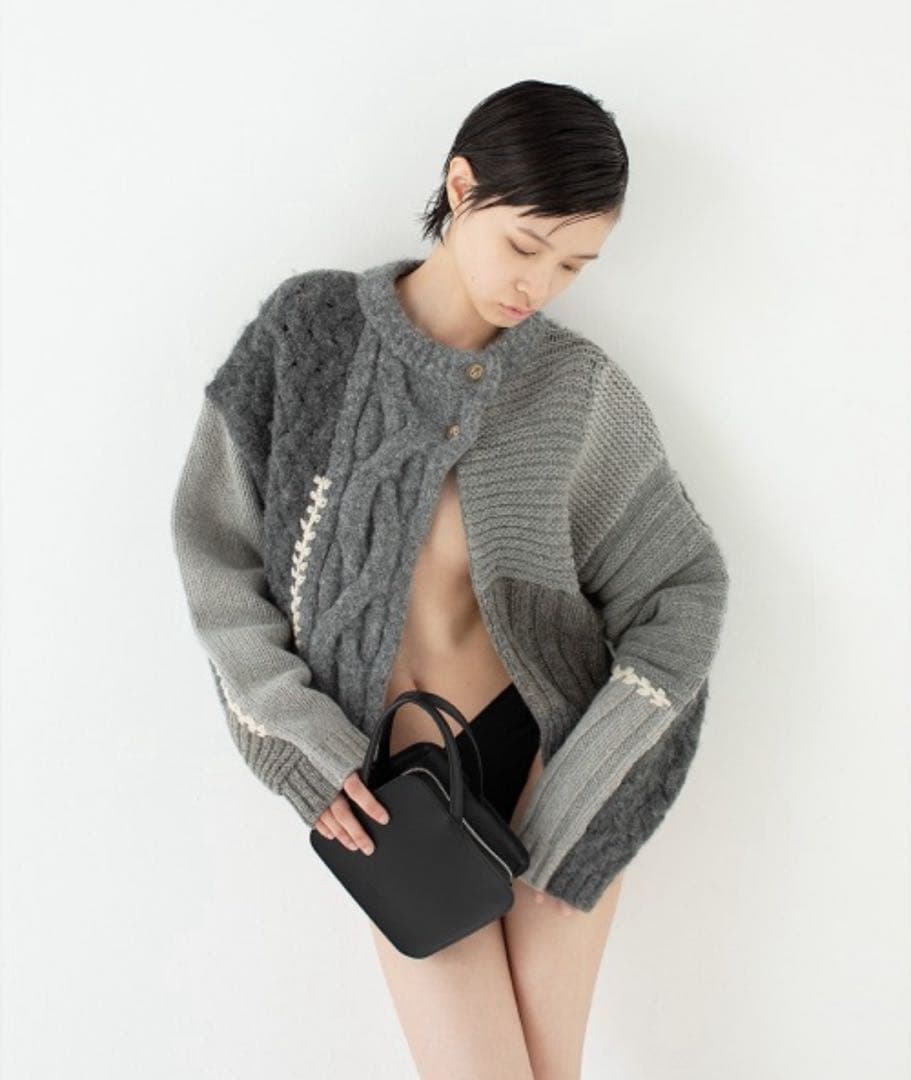 leinwande Intarsia Cable Cardigan グレー Design Stories -leinwände Knit Collection- | leinwände | ライン