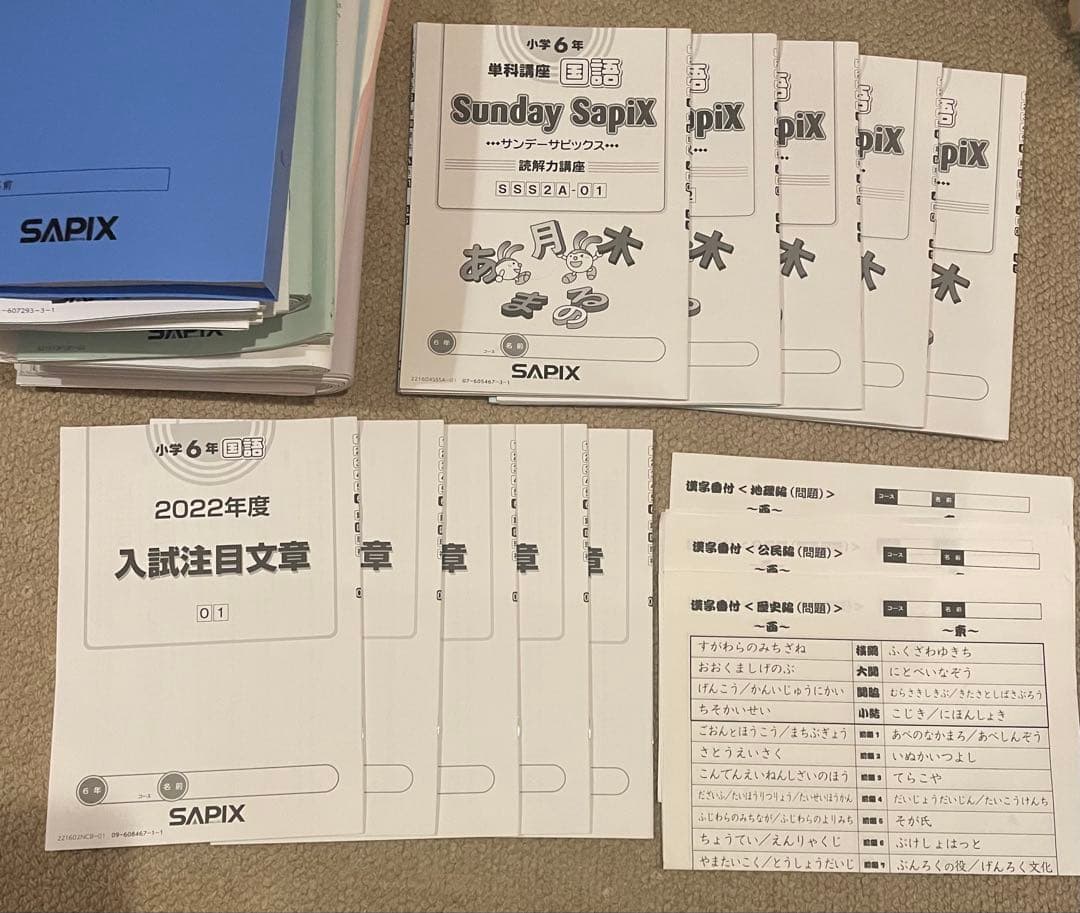 ト*ト様 SAPIX 6年生 入試対策教材セット SS特訓 冬期講習 正月特訓