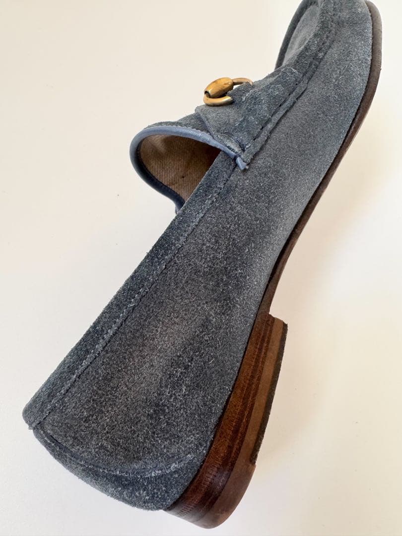 美品 GUCCI ホースビットローファー スエード モカシン グレー OLD