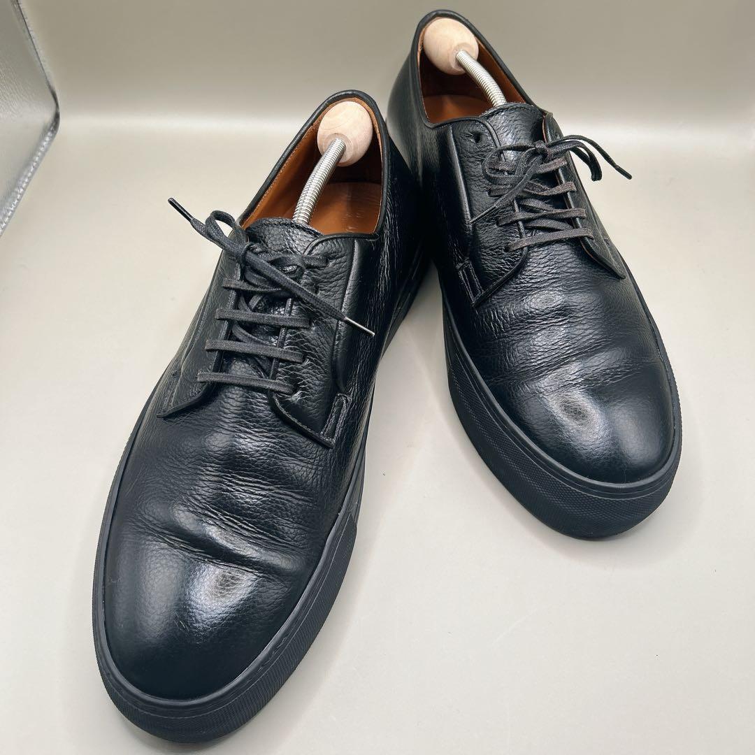 美品』ユナイテッドアローズ ドレススニーカー 革靴 シボ革 ブラック