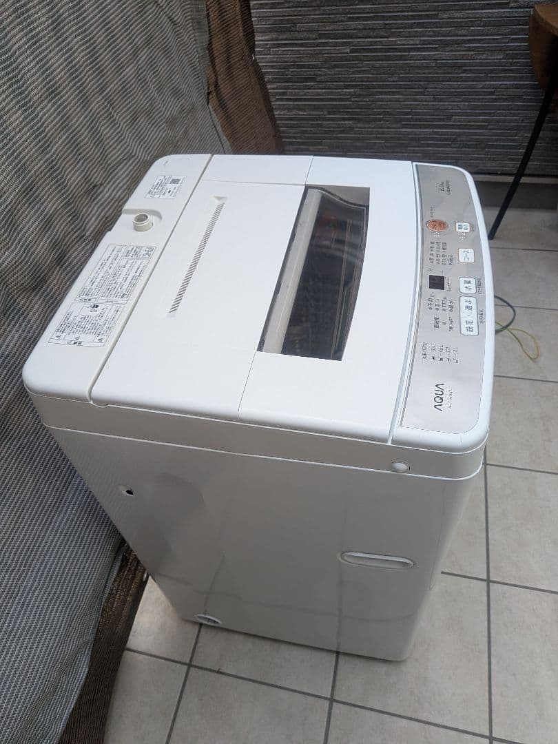 【送料込み】AQUA 全自動洗濯機 6.0kg 2019年製 AQW－S60G