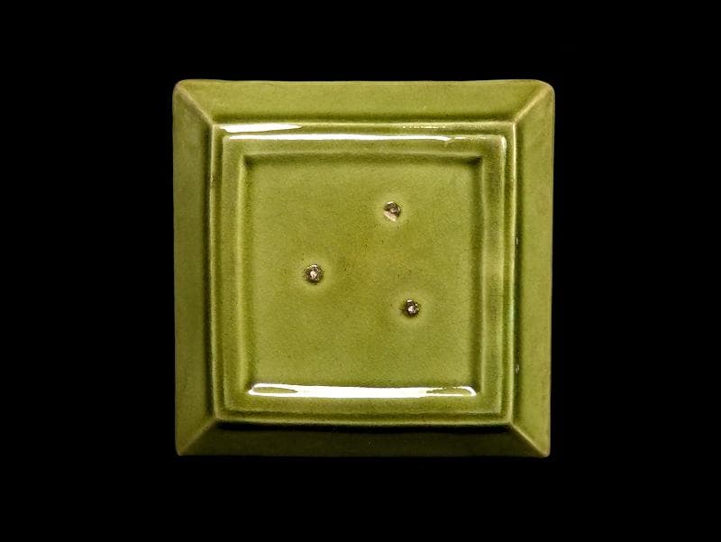 珉平焼 淡路焼 蔦図に網代の図 手塩皿 角皿 2枚