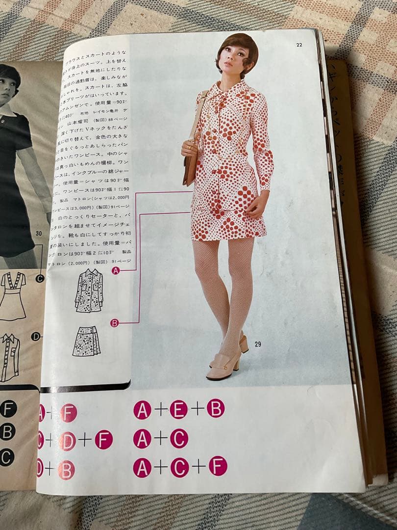昭和45年／装苑・5月号付録・夏まで着られる組み合わせ服。【122